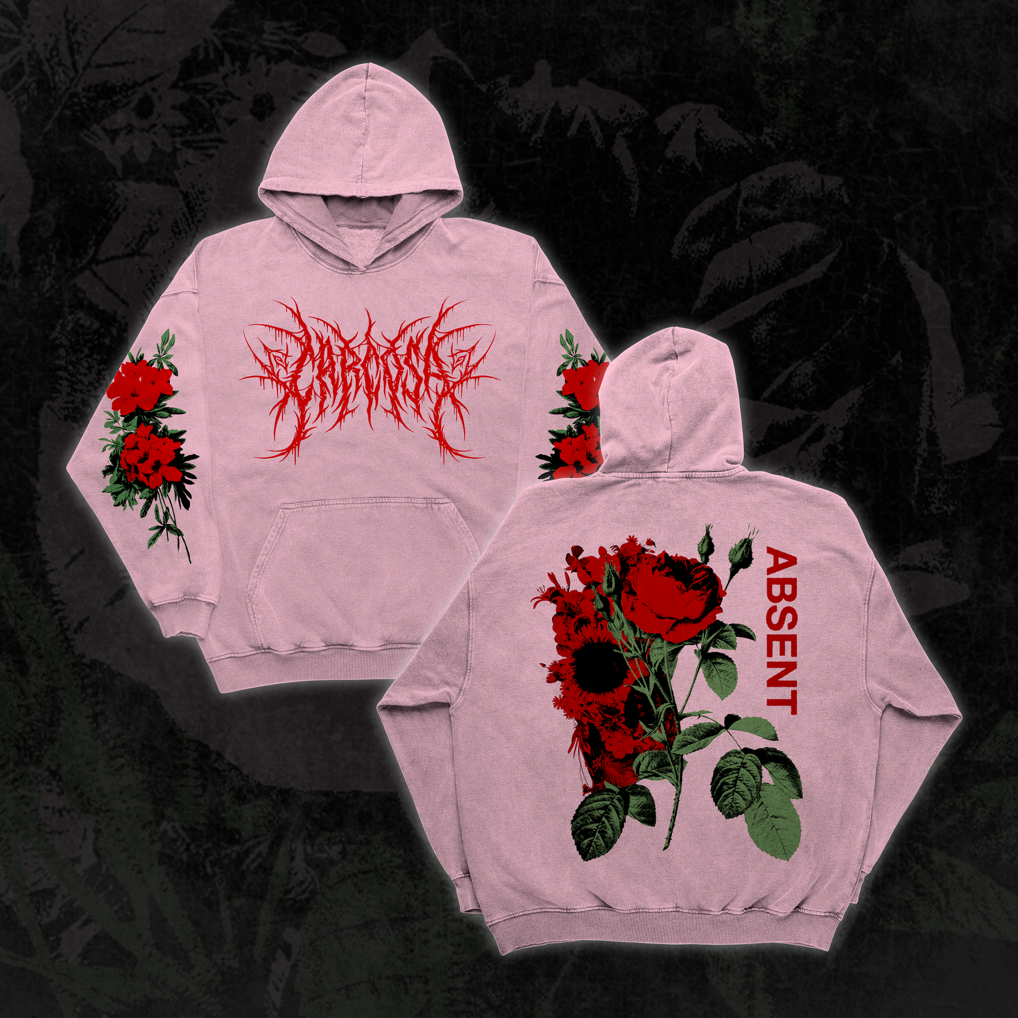 ABSENT Roses Hoodie (Pink Variant) – Carcosa