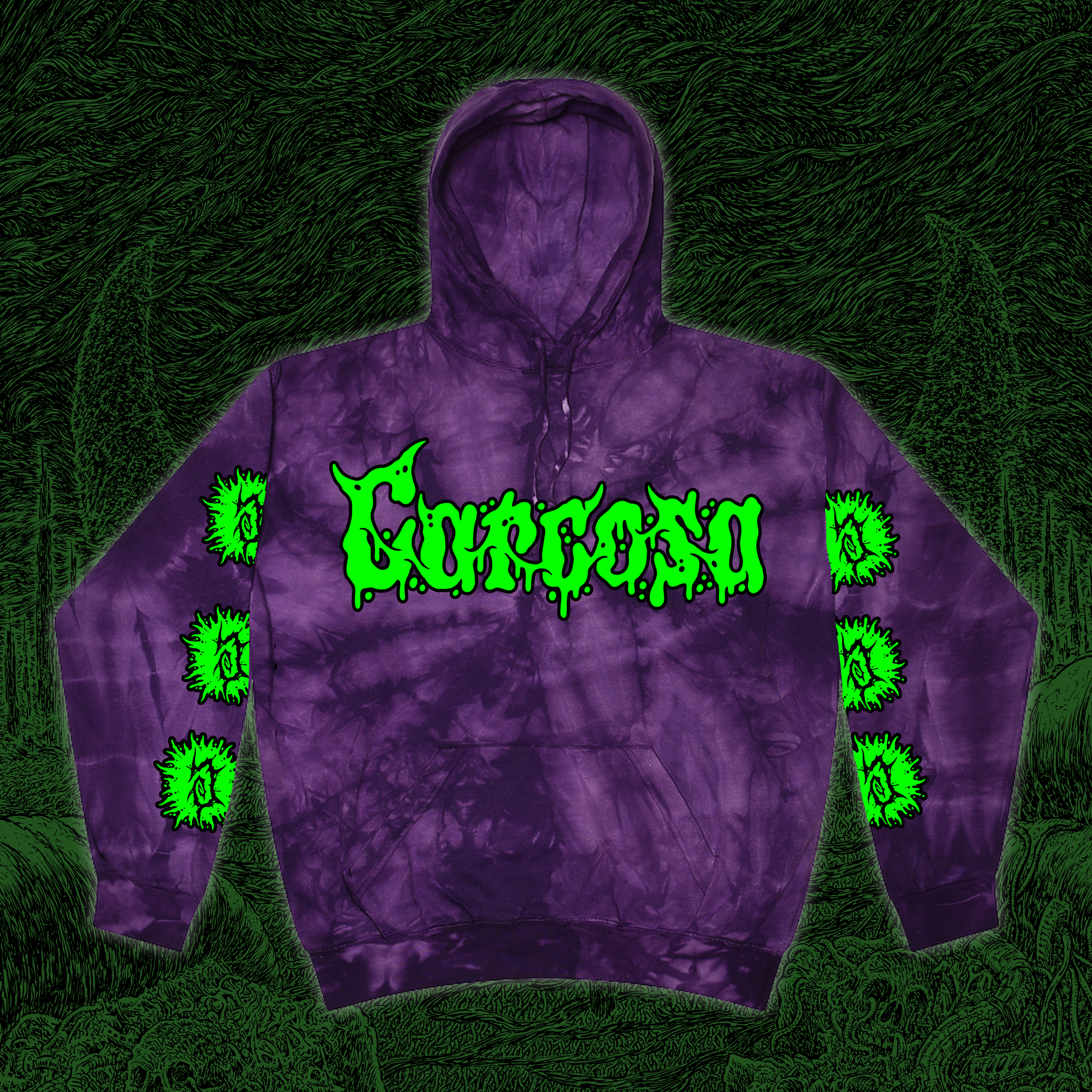 CARCOSA x GOOSEBUMPS Hoodie (Purple Spiral Dye)