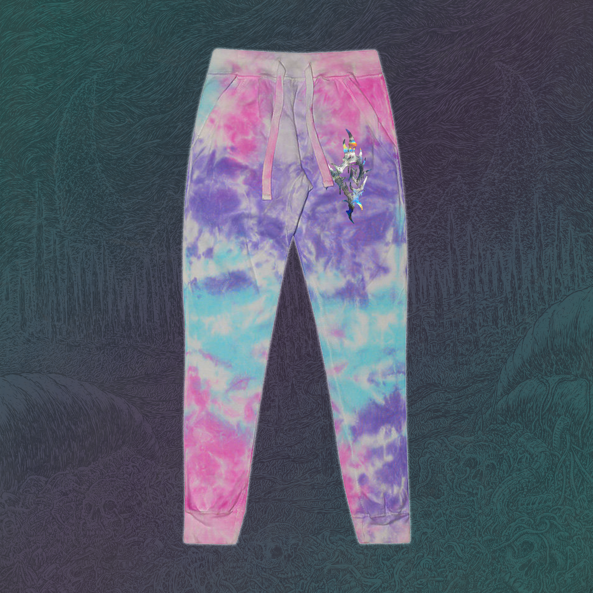 Holographic Joggers (Cotton Candy Dye)