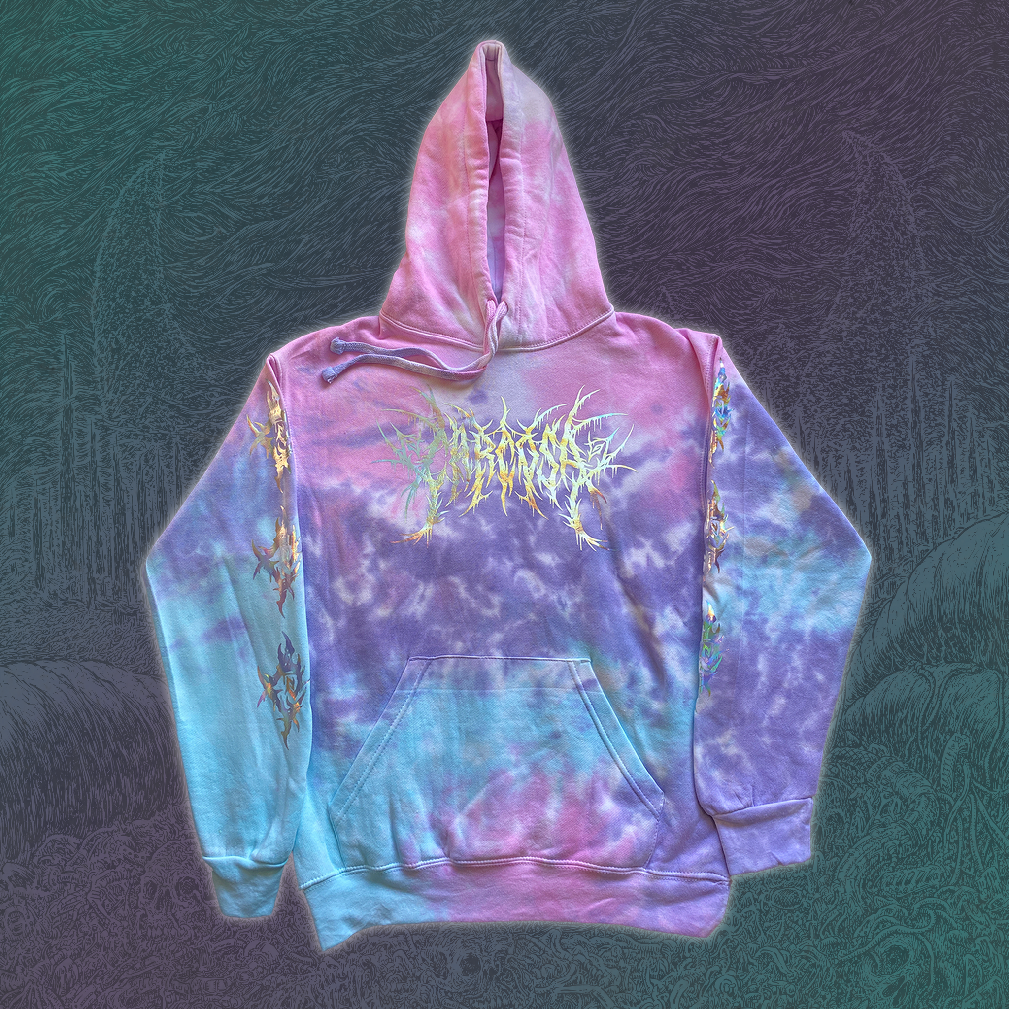 Holographic Hoodie (Cotton Candy Dye) *PRE-ORDER*